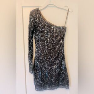 Women's Size Small Sequin One Sleeve Dress